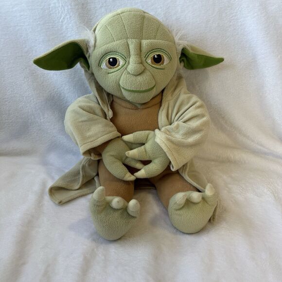 Vintage Star Wars Yoda Plush Stuffed Animal Doll 18" Hooded Robe Feel the Force - Picture 1 of 15